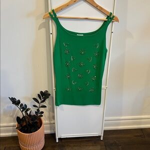 Green Embellished Women's Top